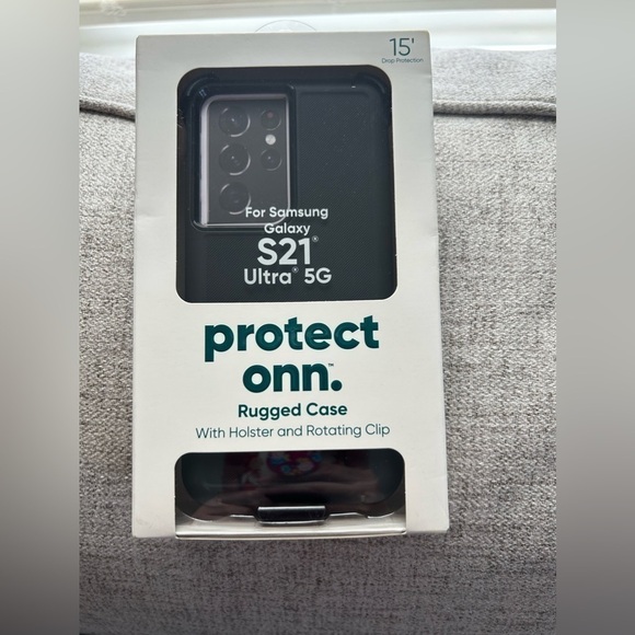 SAMSUNG Rugged Protective Cover for Galaxy S21 Ultra 5G - Black - Picture 1 of 16